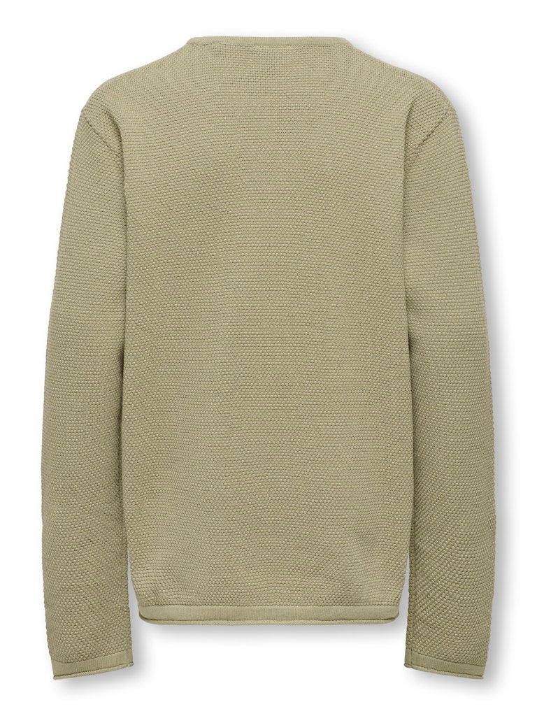 OSJPANTER REG CREW KNIT NOOS BEIGE