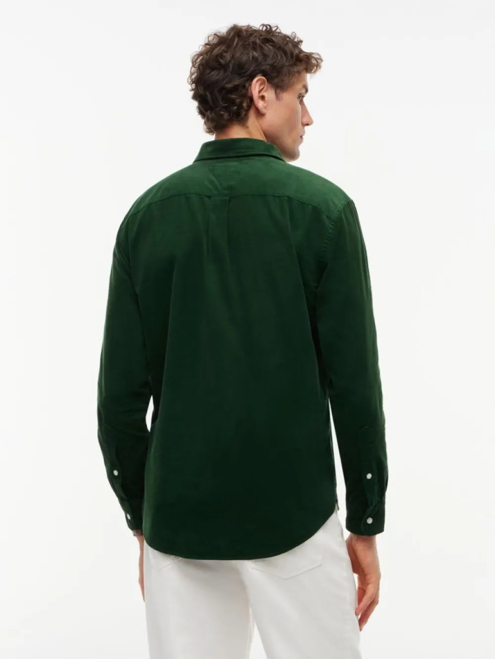 Tommy Hilfiger miesten kauluspaita Solid Corduroy RF Shirt, vihreä