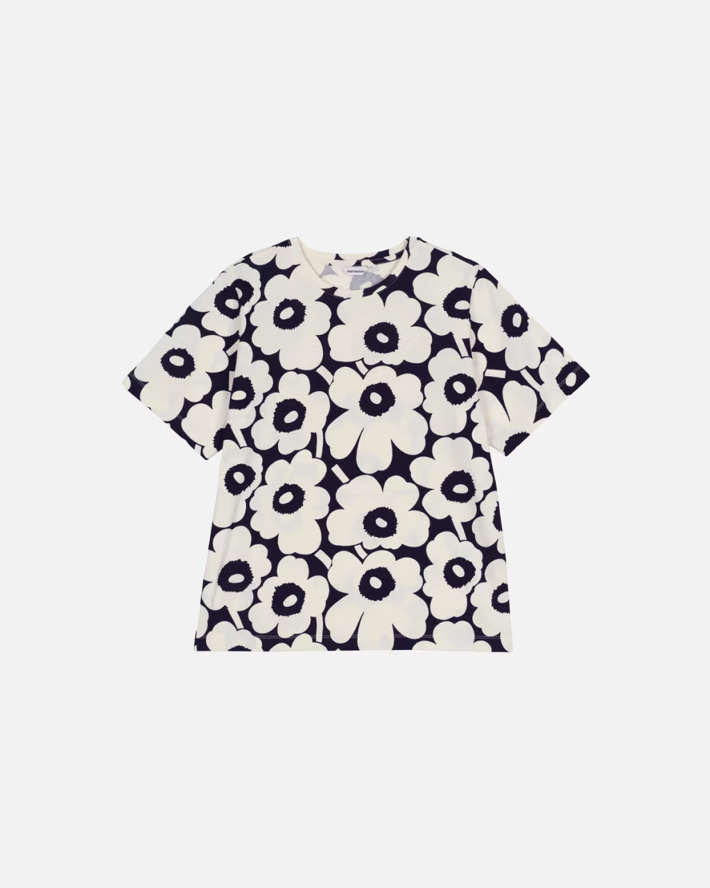 Marimekko naisten t-paita Tunnit Unikko T-paita, mustavalkoinen
