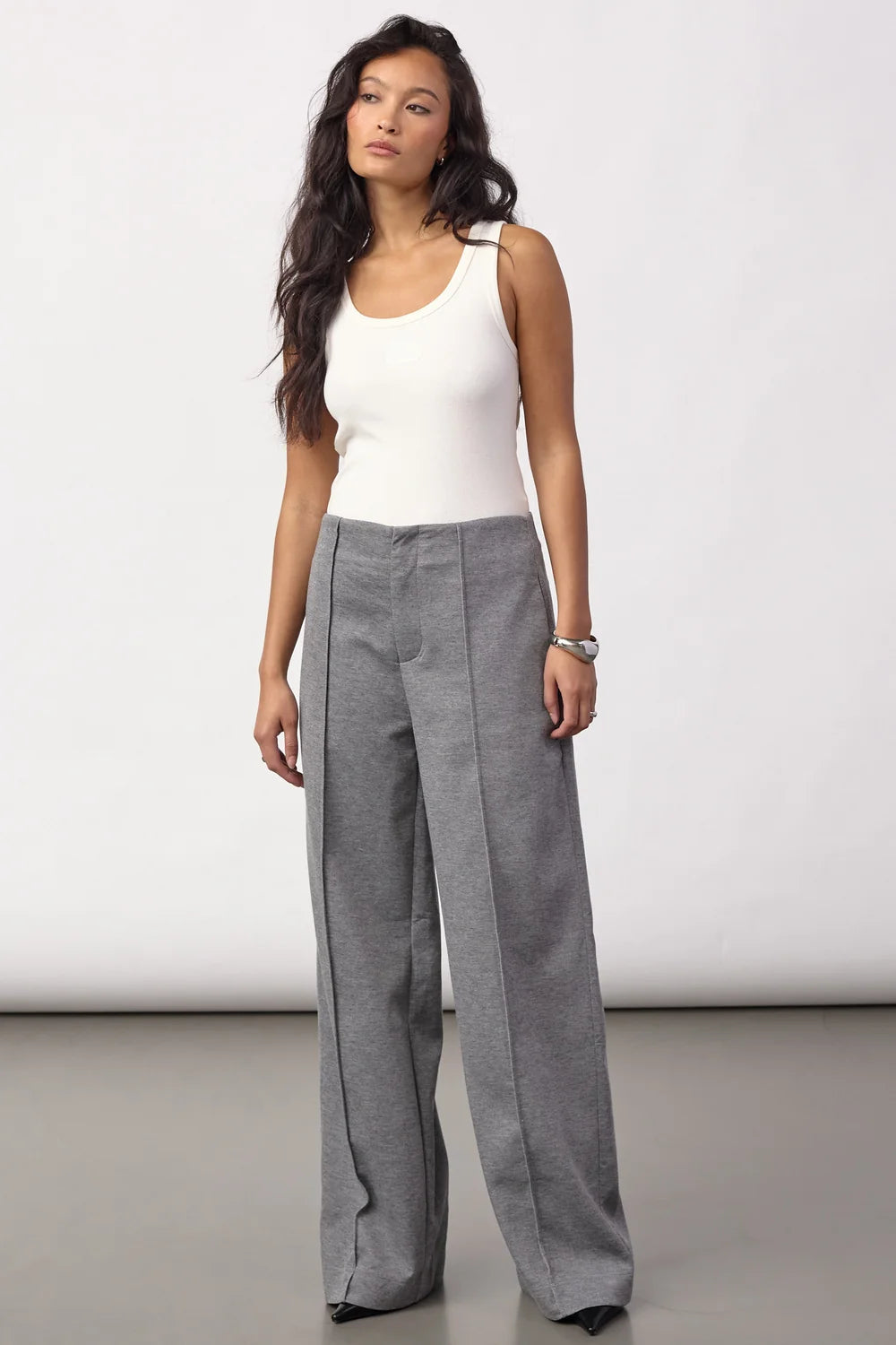 Co’Couture naisten housut Lancecc Crease Sweatpant, vaaleanharmaa meleerattu