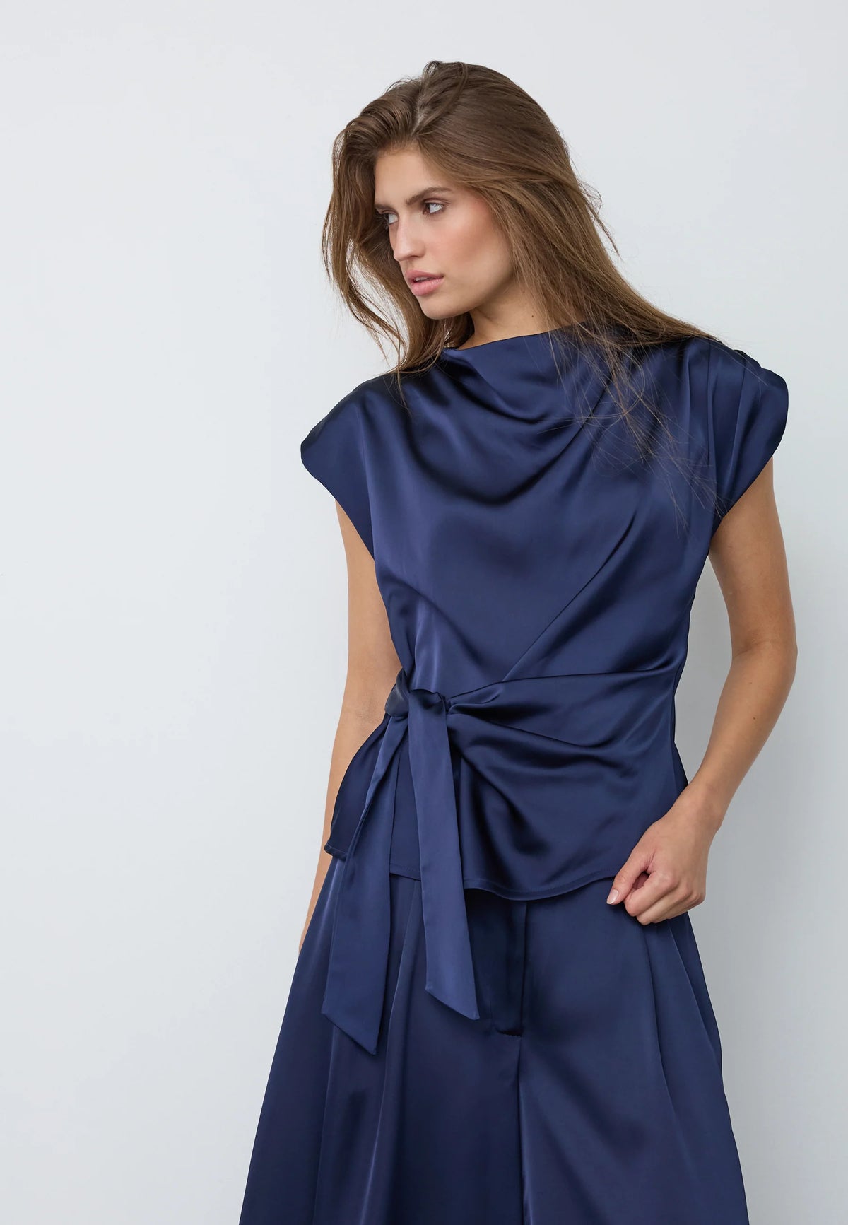 Co’Couture naisten toppi SafiraCC Pleat Top, tummansininen