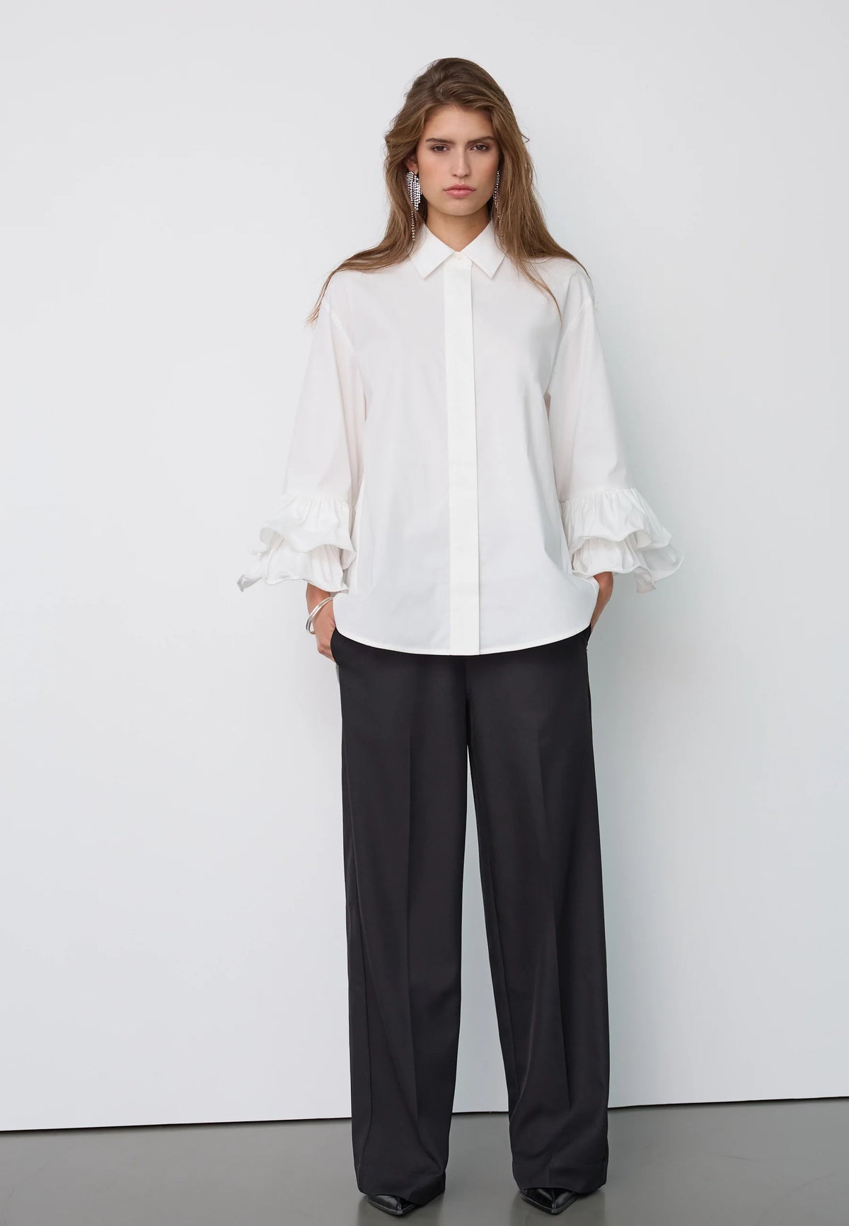 Co’Couture naisten paitapusero HalenCC Flare Shirt, valkoinen