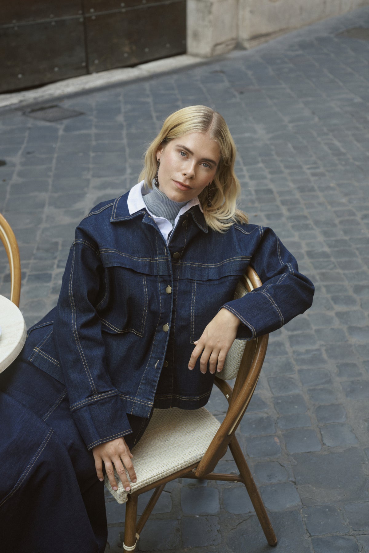 Culture naisten farkkutakki Cumoya Bobbie Jacket, Rinse Wash