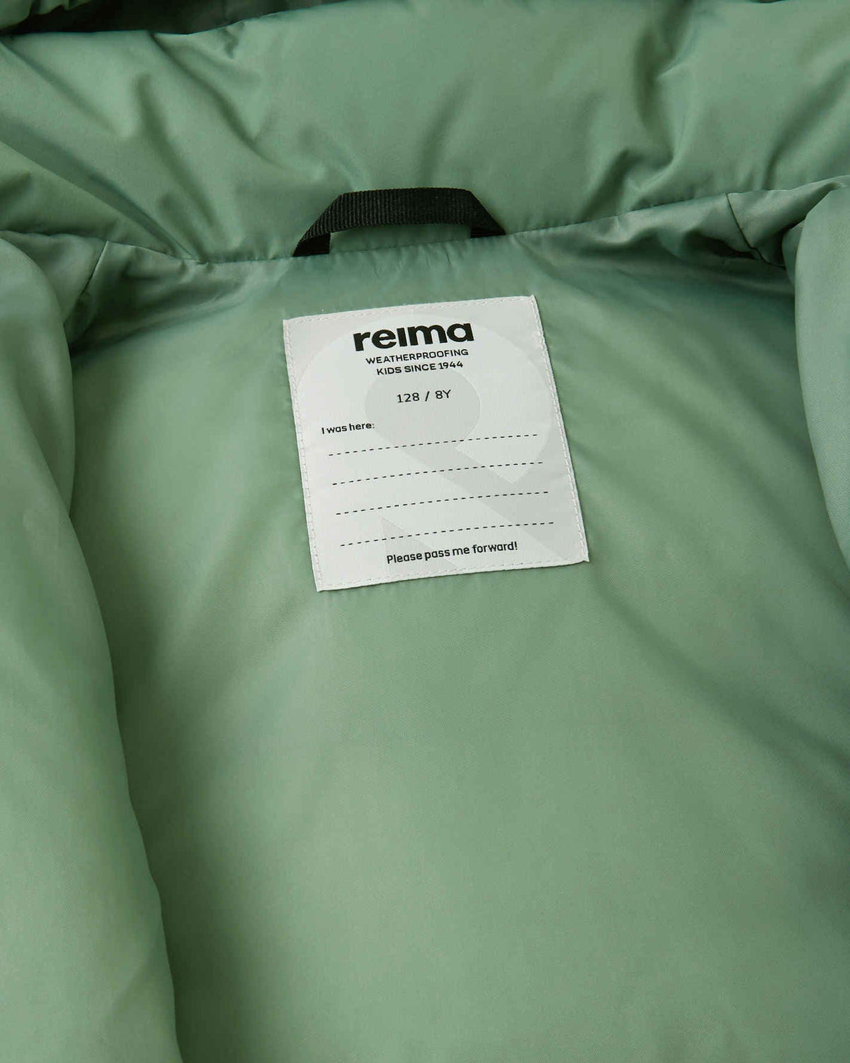 Reima lasten untuvatakki Paimio, Green Clay