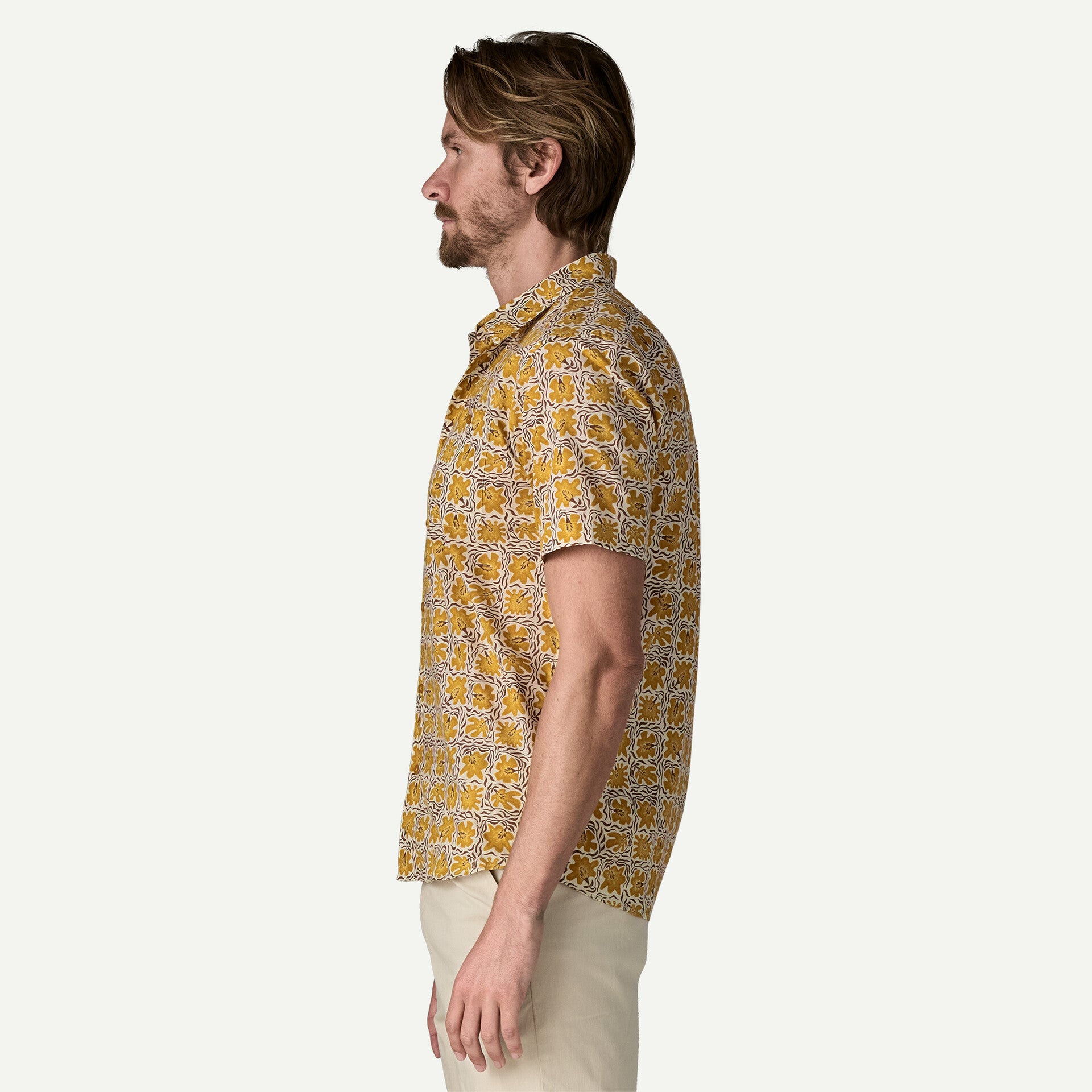 Patagonia miesten kauluspaita Go To Shirt, keltainen kuosi