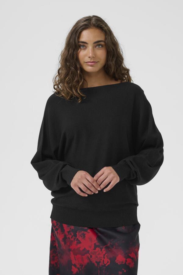 Culture naisten neulepusero Cufay Batwing Jumper, musta