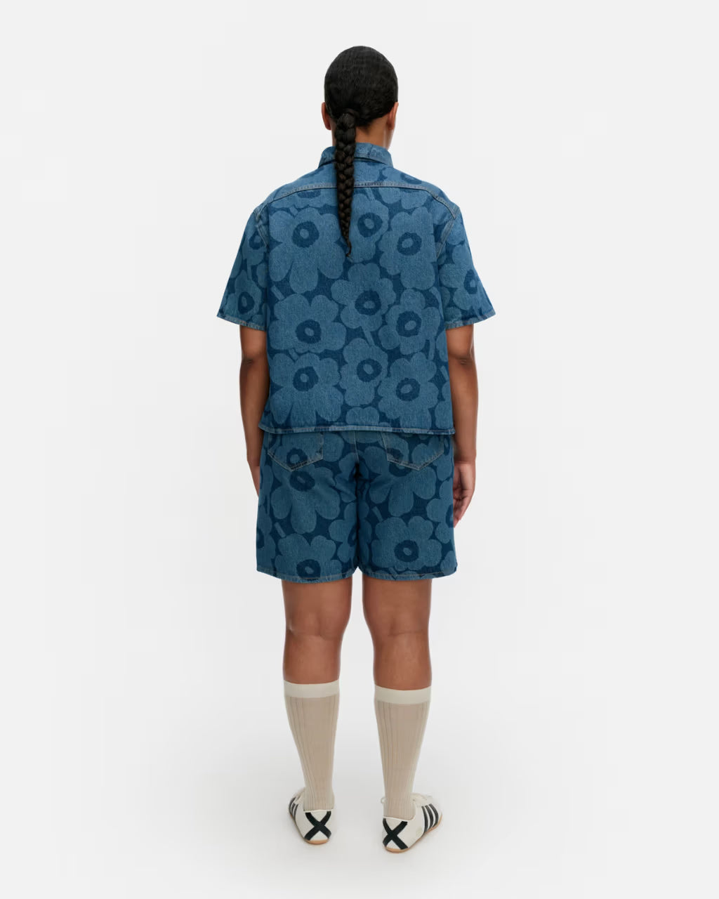 Marimekko naisten farkkupaita Maridenim Kuvata Unikko, sininen kuosi