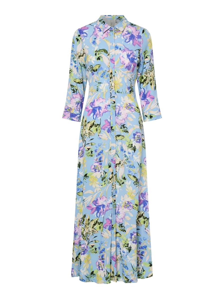 Y.A.S Naisten Maksimekko YASSAVANNA LONG SHIRT DRESS Sininen Kuosi