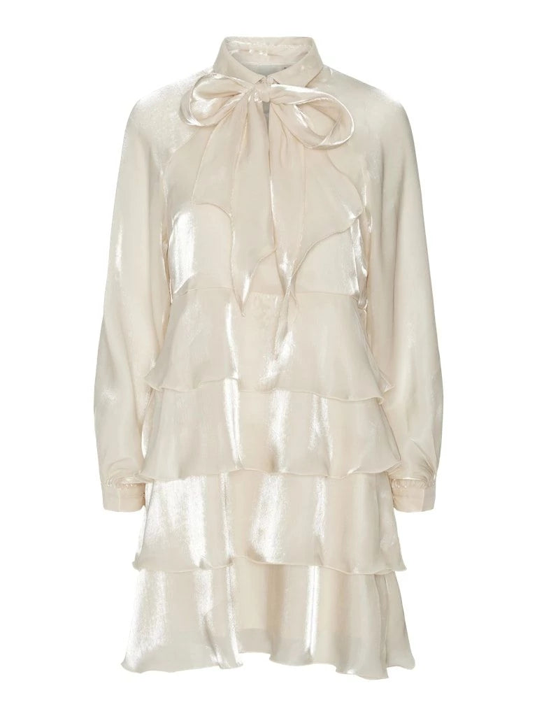 YASELOISE LS SHINY DRESS - D2D GARDENIA