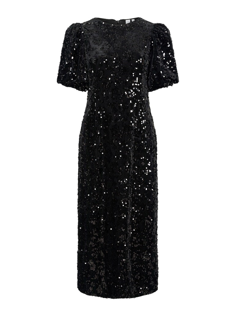 YASSOFIE 2/4 SEQUIN MIDI DRESS Black
