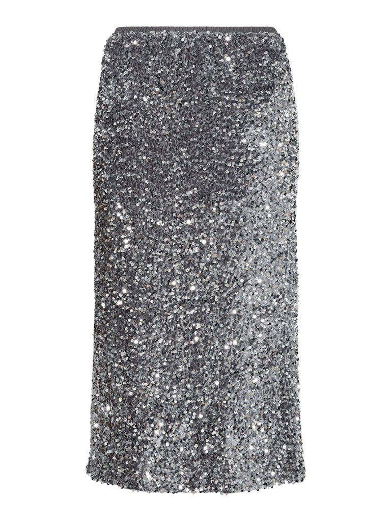YASVALERA HW LONG SKIRT Medium Grey Melange