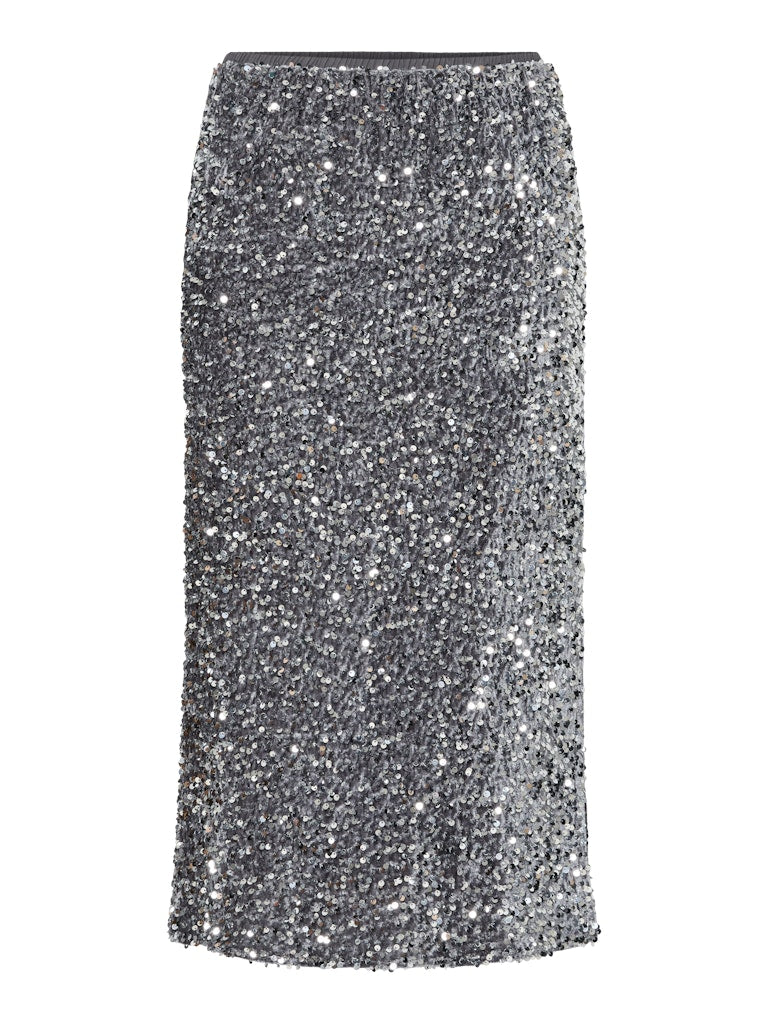 YASVALERA HW LONG SKIRT Medium Grey Melange
