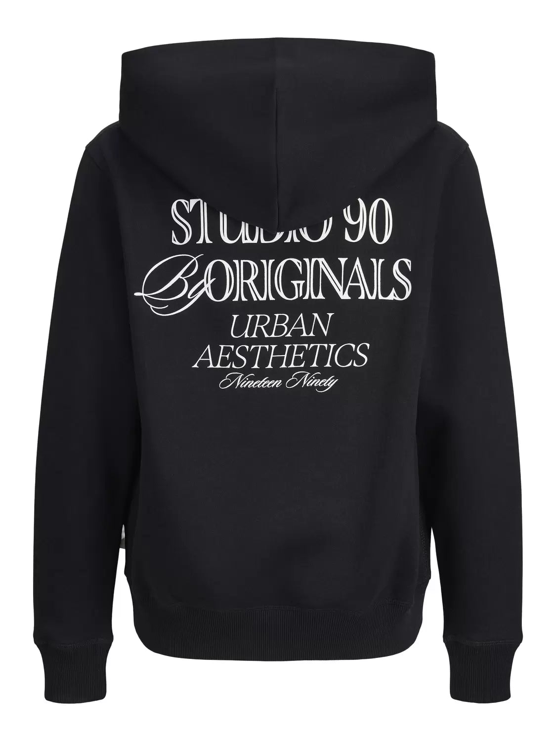 Jack and Jones Junior Huppari Jorgrand Midtown Sweat Hood Jnr, Musta