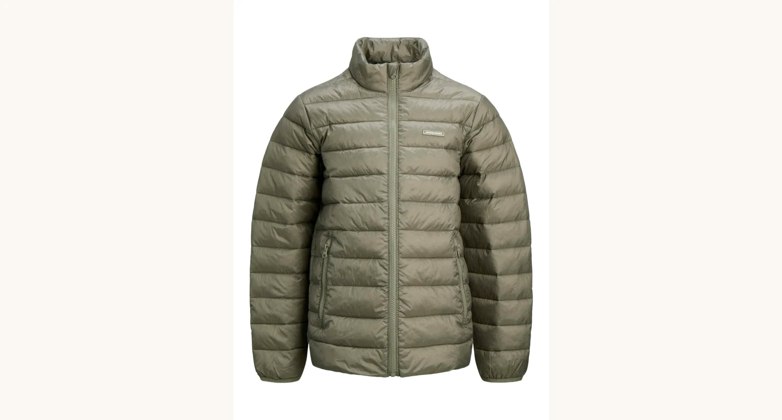 Jack and Jones Junior takki JJLOUIS LIGHT PUFFER COLLAR JNR, tummanvihreä