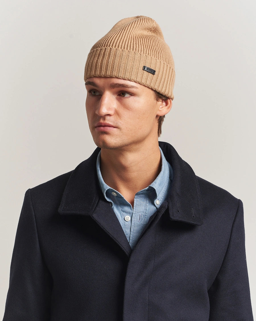 Hugo Boss pipo, FATI-L MERINO BEANIE BEIGE