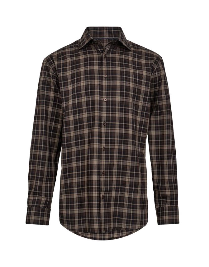 Gino marcelo miesten ruudullinen kauluspaita, K 3101972-880 RUSKEA RUUTU