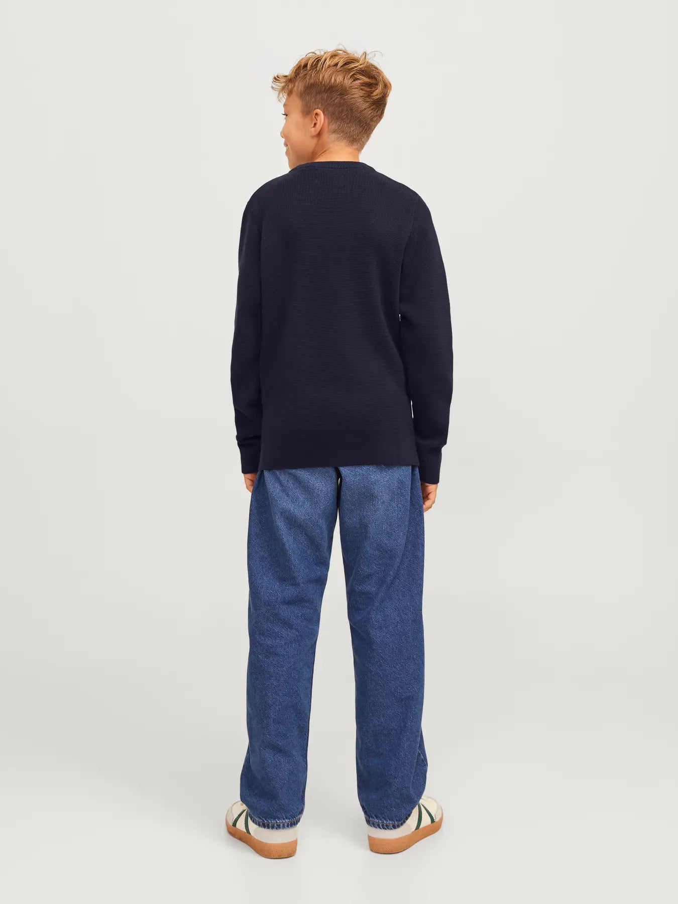 Jack and Jones Junior lasten neulepusero Blamilano Stitch Knit, tummansininen