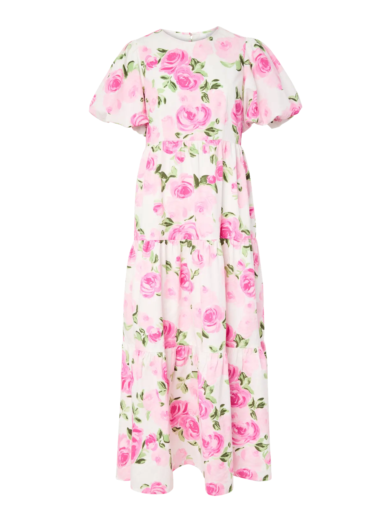 Y.A.S mekko YASColea SS Ankle Dress, Star White Pink Emula