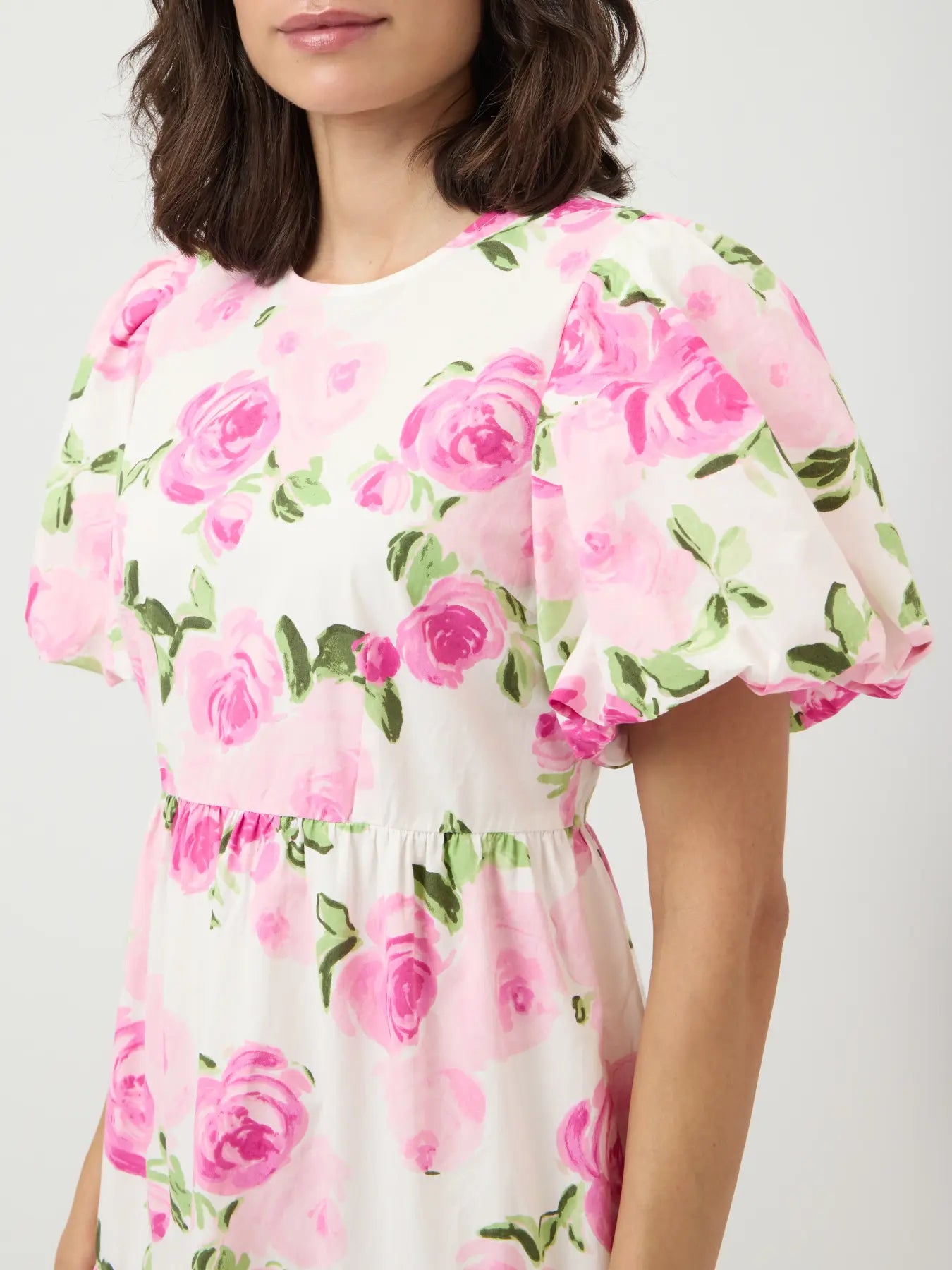 Y.A.S mekko YASColea SS Ankle Dress, Star White Pink Emula