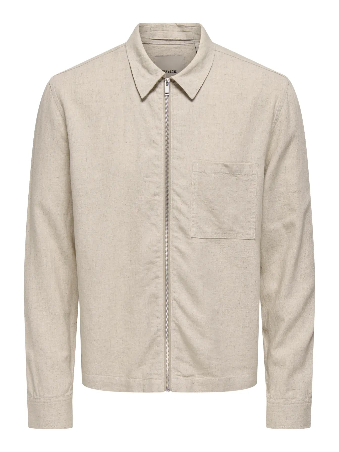 Only and Sons miesten paitatakki ONStroy Zip Shirt, Gardenia