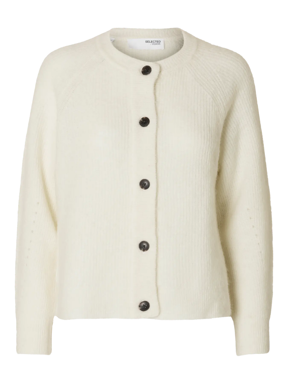 Selected Women naisten neuletakki Lulu Knit Short Cardigan, Snow White