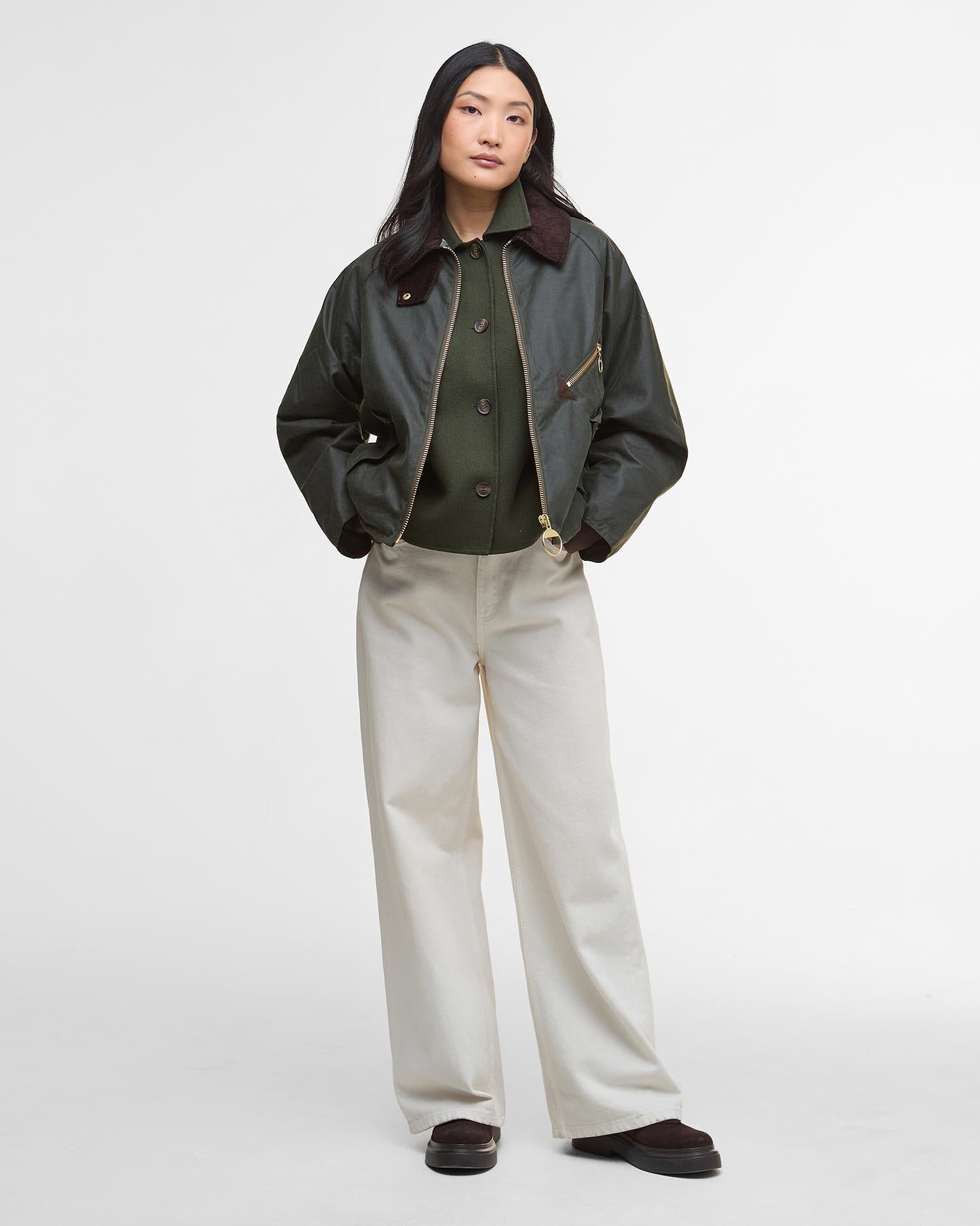 Barbour Arlene Wax Jacket KHAKI