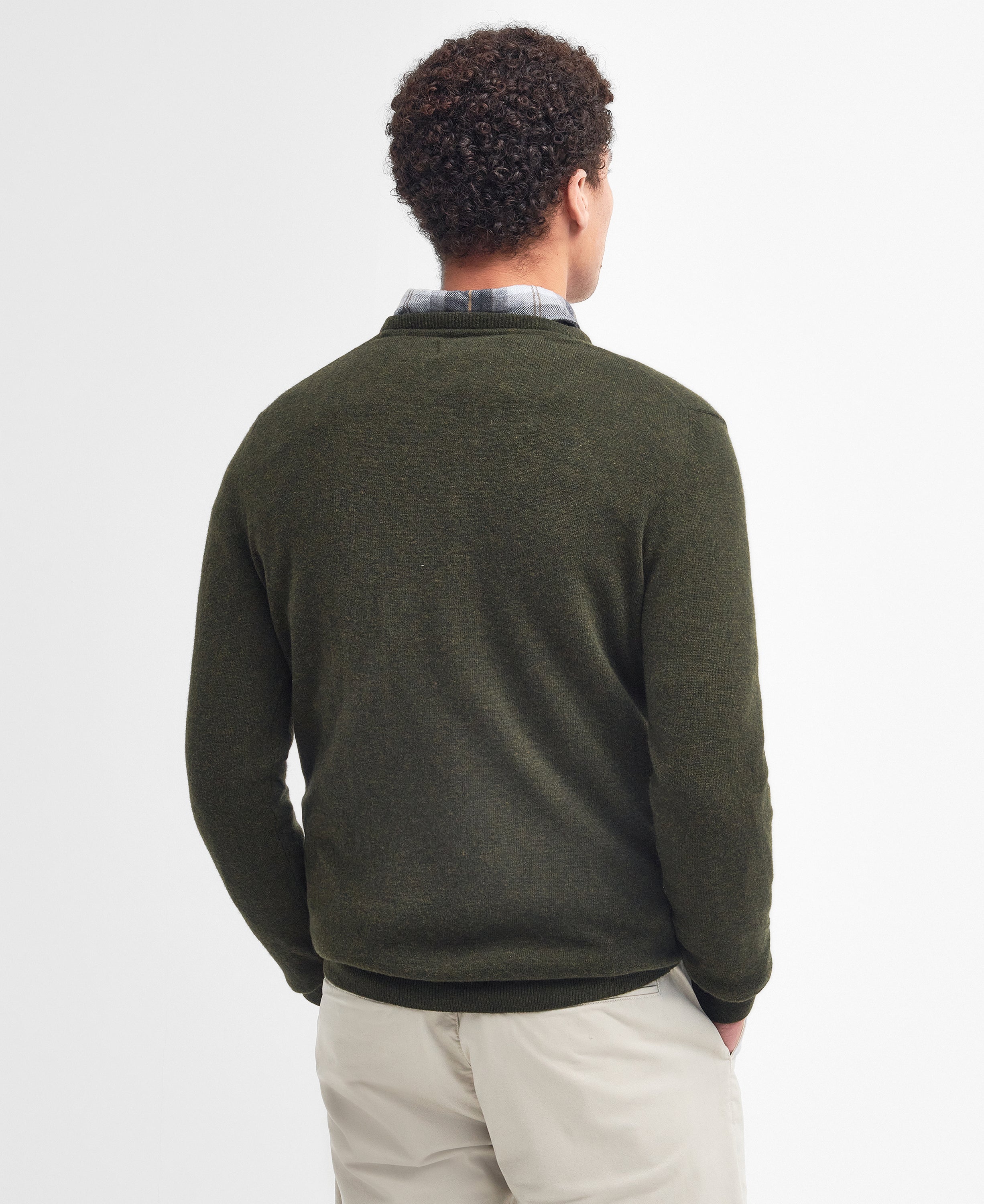 Barbour Essential Lambwool Crew KHAKI