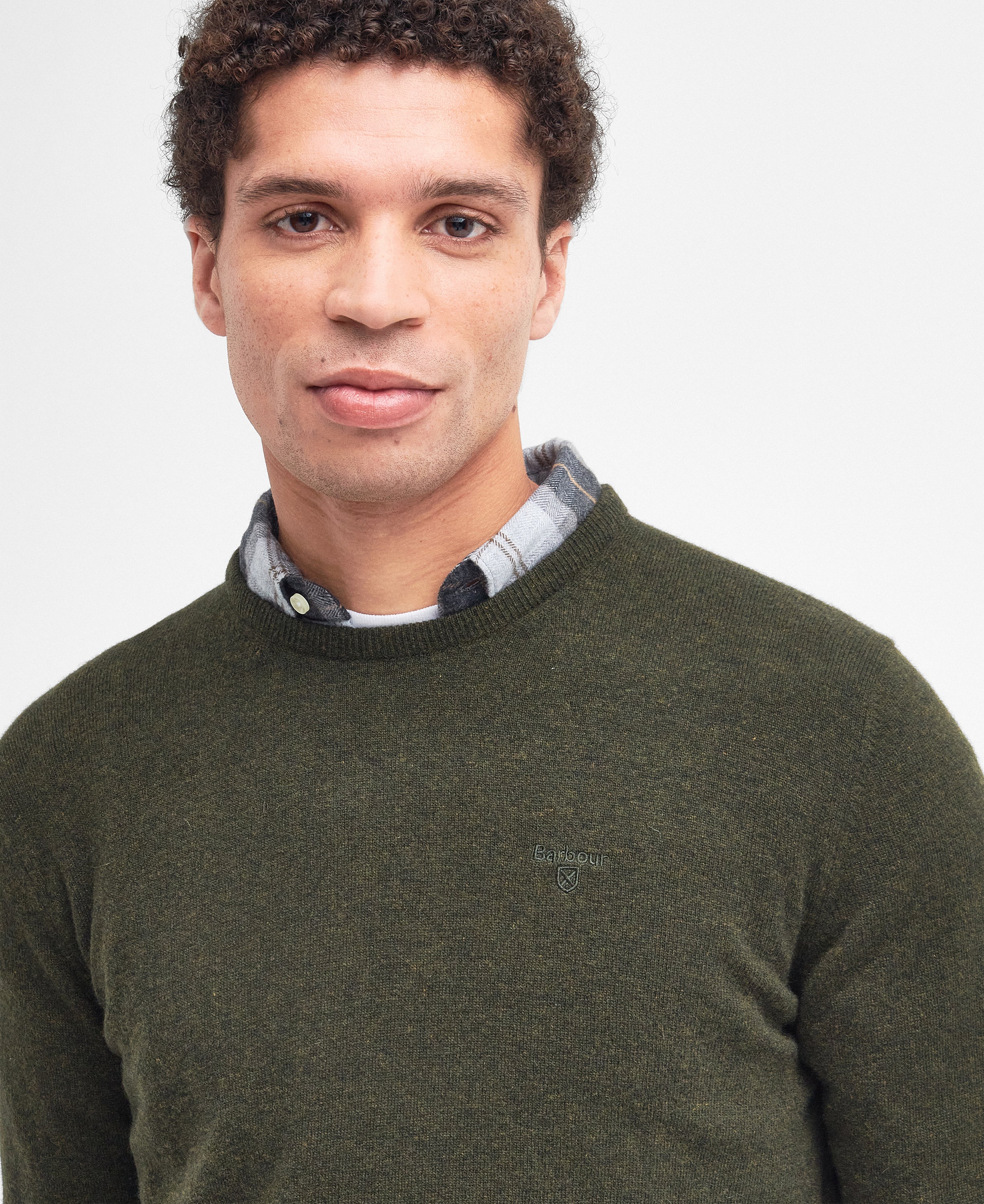 Barbour Essential Lambwool Crew KHAKI