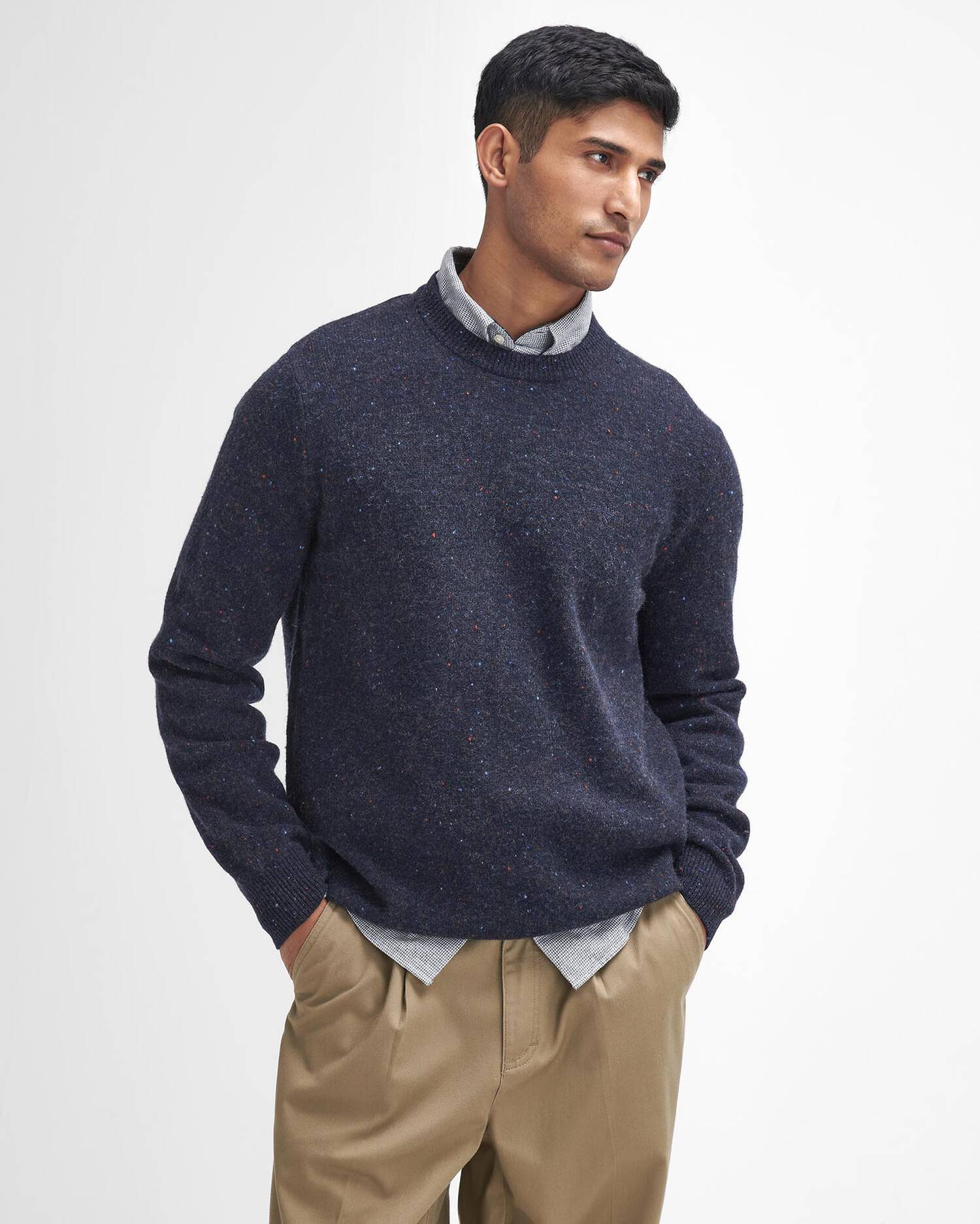 Barbour miesten neulepusero Tainsbury Crew Neck Sweater, tummansininen
