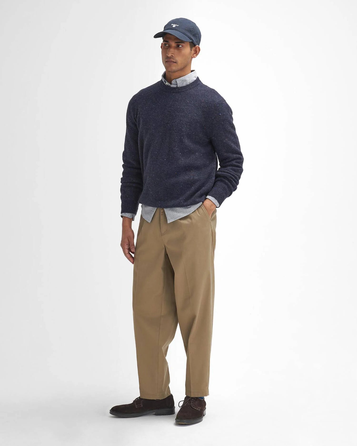 Barbour miesten neulepusero Tainsbury Crew Neck Sweater, tummansininen