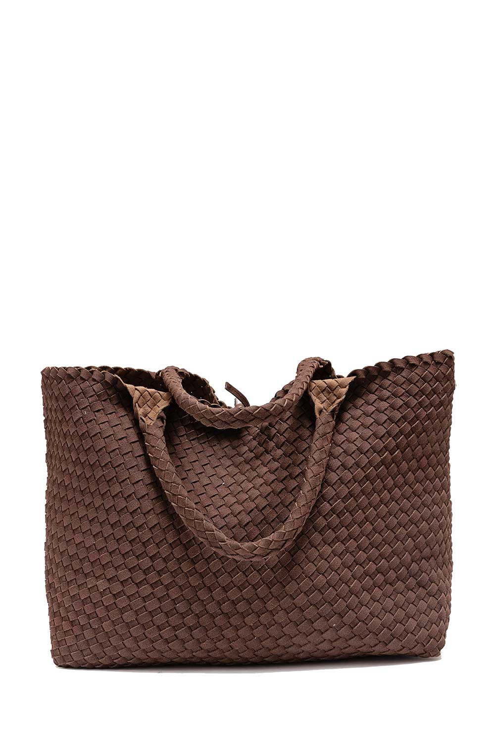 Bow 19 naisten laukku Mia Suede Soft Square Bag, tummanruskea