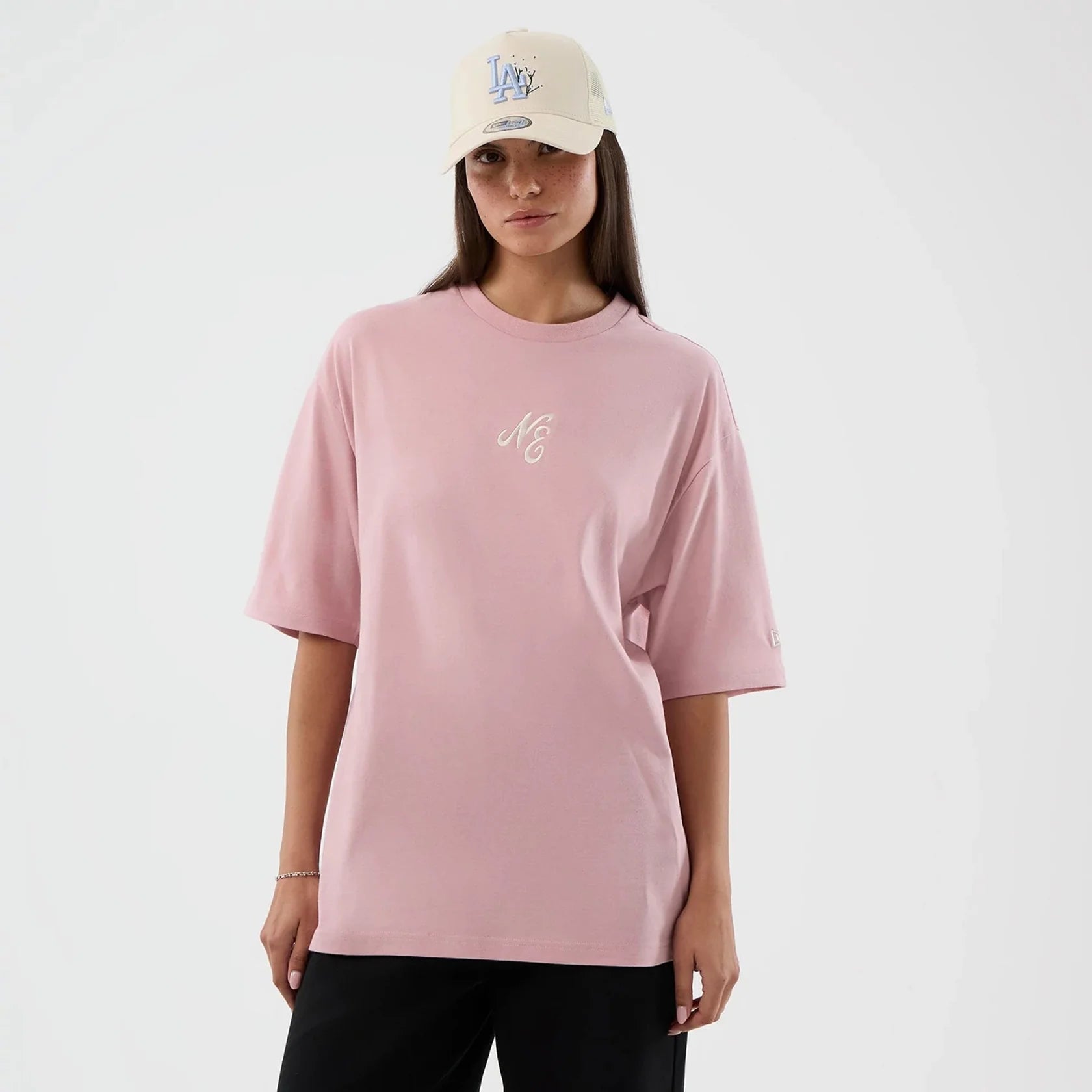 New Era unisex t-paita Floral Os Tee Unisize, vaaleanpunainen