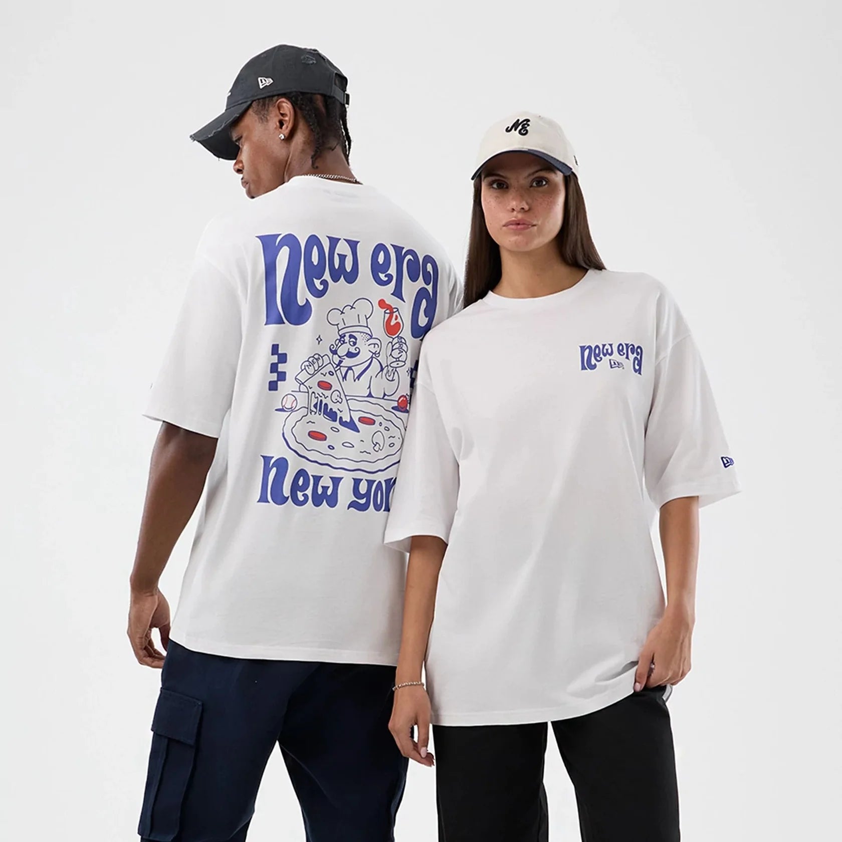 New Era unisex t-paita Fun Graphic, valkoinen