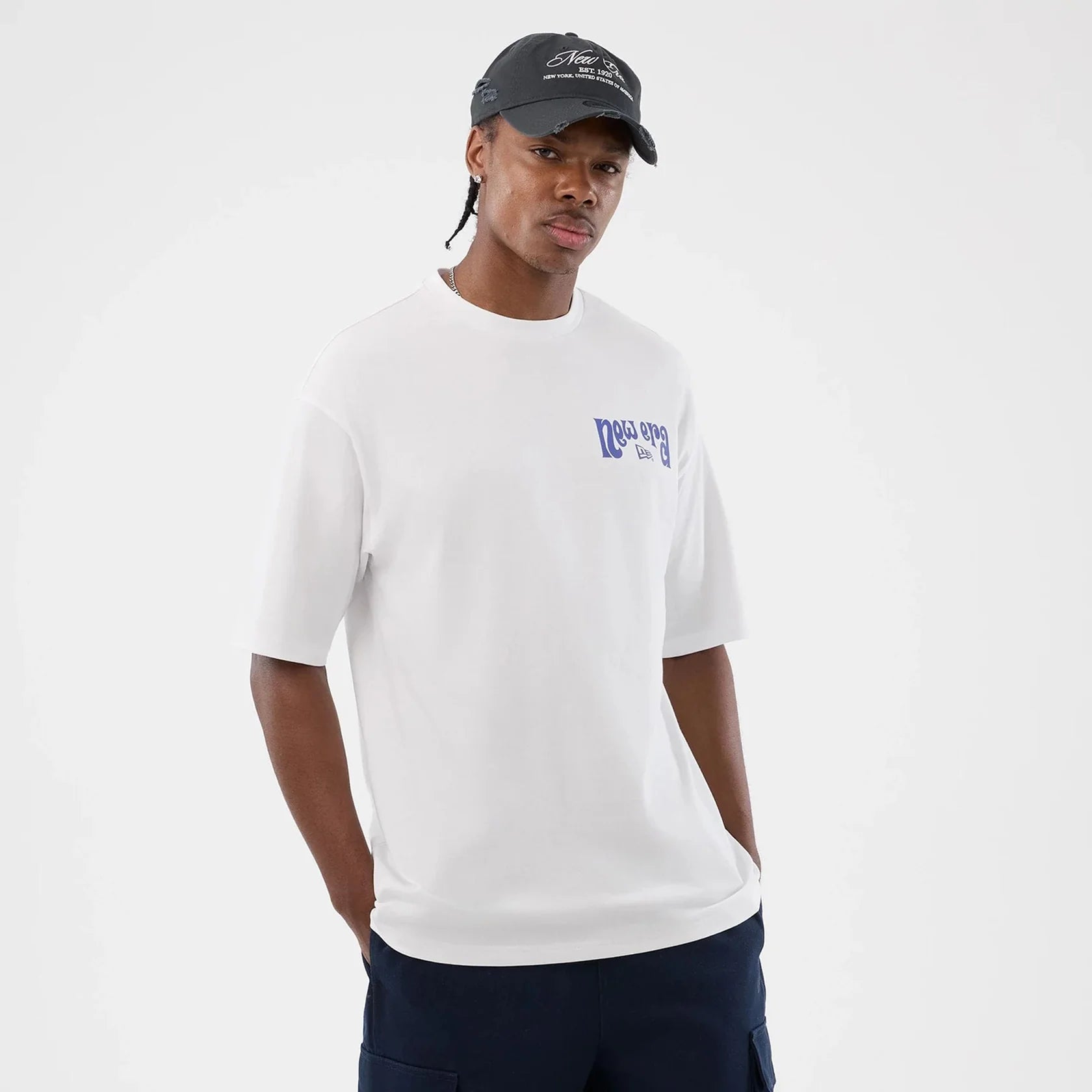 New Era unisex t-paita Fun Graphic, valkoinen