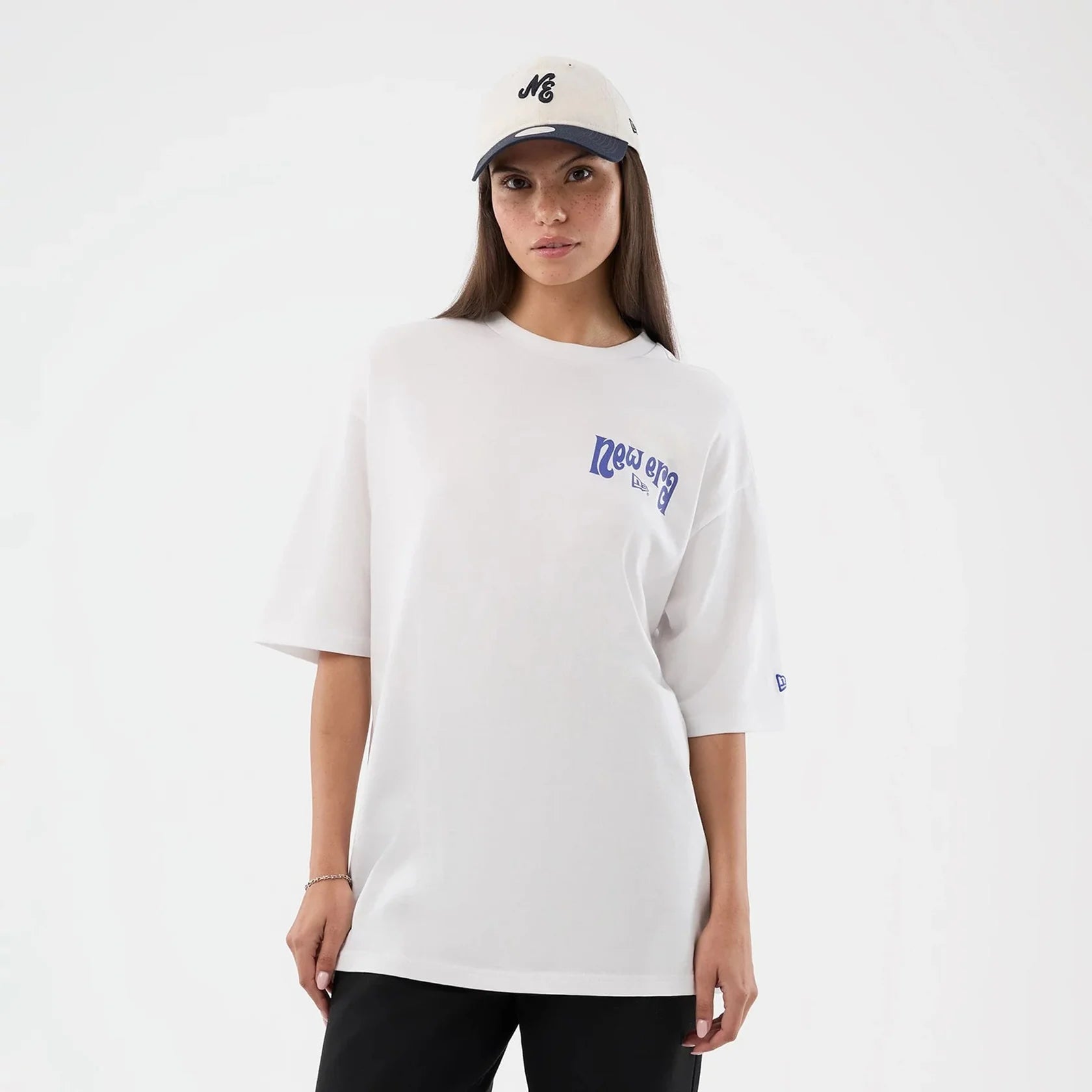 New Era unisex t-paita Fun Graphic, valkoinen