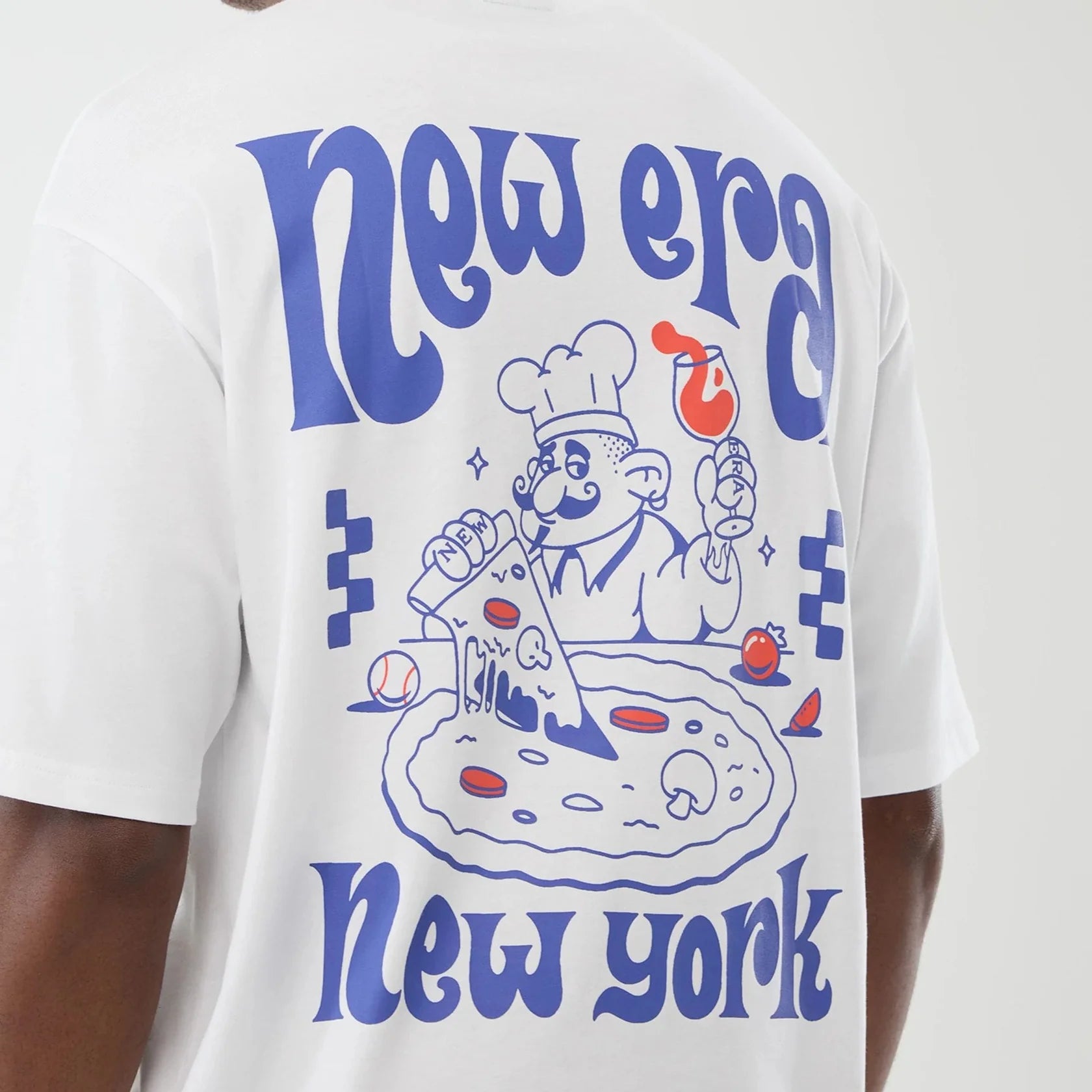 New Era unisex t-paita Fun Graphic, valkoinen