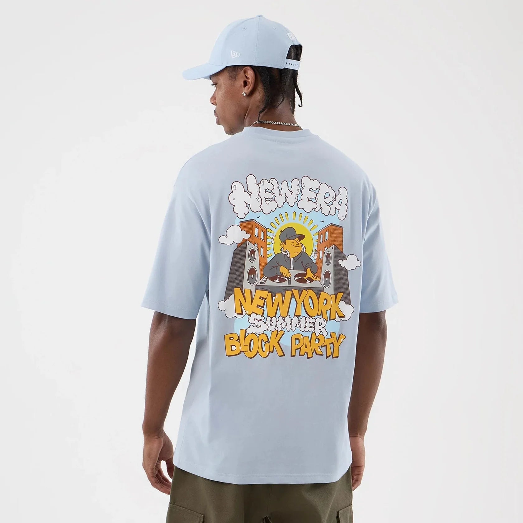 New Era unisex t-paita Fun Graphic, vaaleansininen