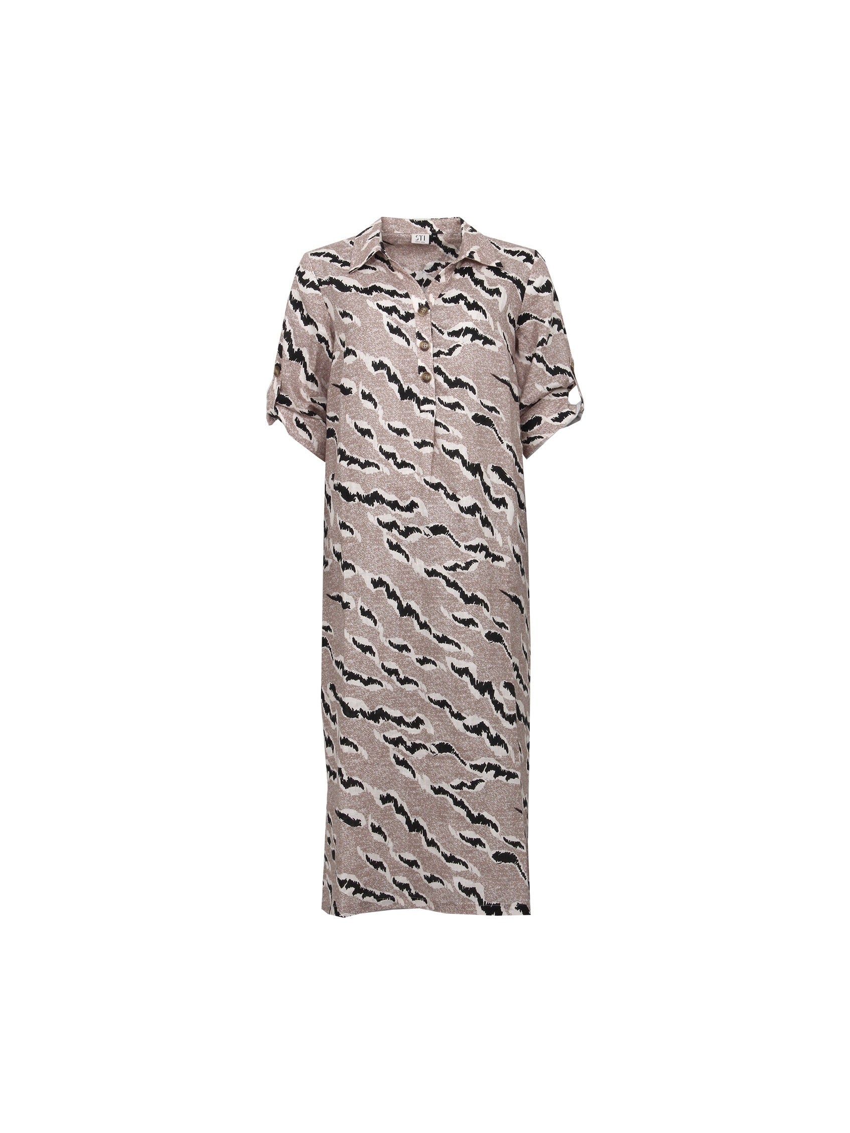 S.T.I mekko Carlei Dress, kuosillinen beige