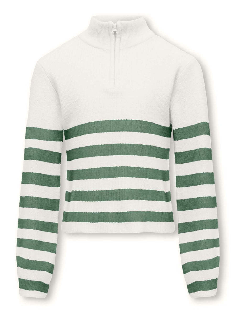 kids-only-lasten-neulepusero-kogfranca-half-zip-ls-stripe-knit-mustavalkoinen-1