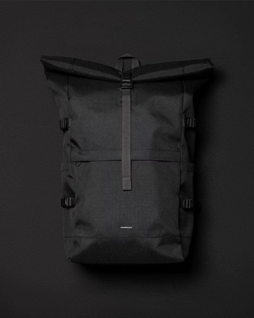 Sandqvist reppu, ICON ROLLTOP BACKPACK L Musta