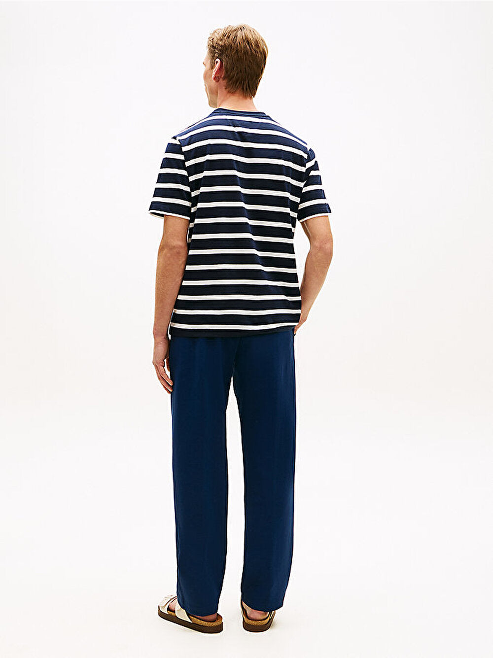 Tommy Hilfiger miesten t-paita Essential Regular Fit Stripe Pocket Tee, raidallinen sininen