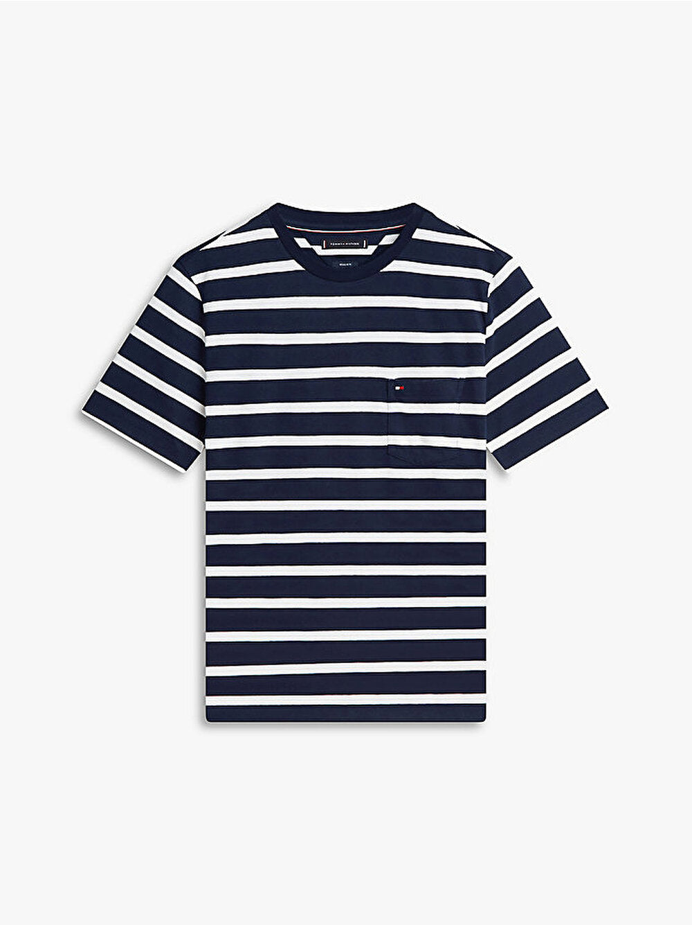 Tommy Hilfiger miesten t-paita Essential Regular Fit Stripe Pocket Tee, raidallinen sininen
