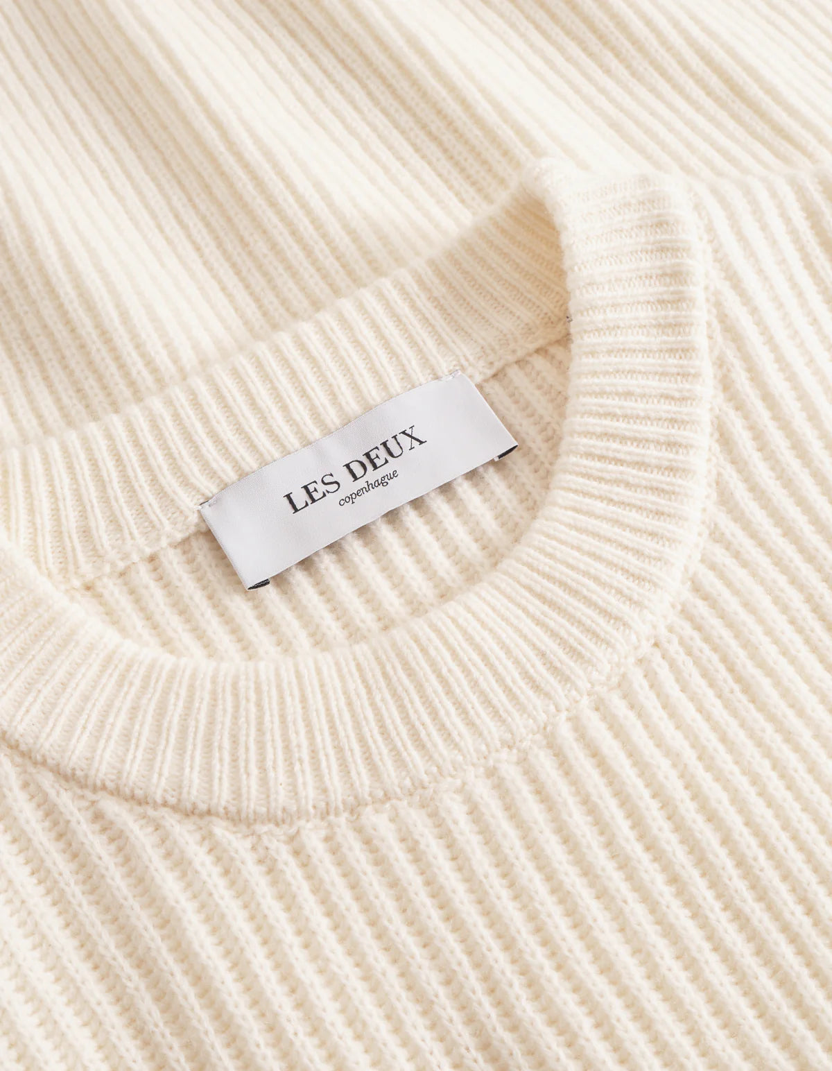 Eddie Wool Rib Crewneck Knit VALKOINEN