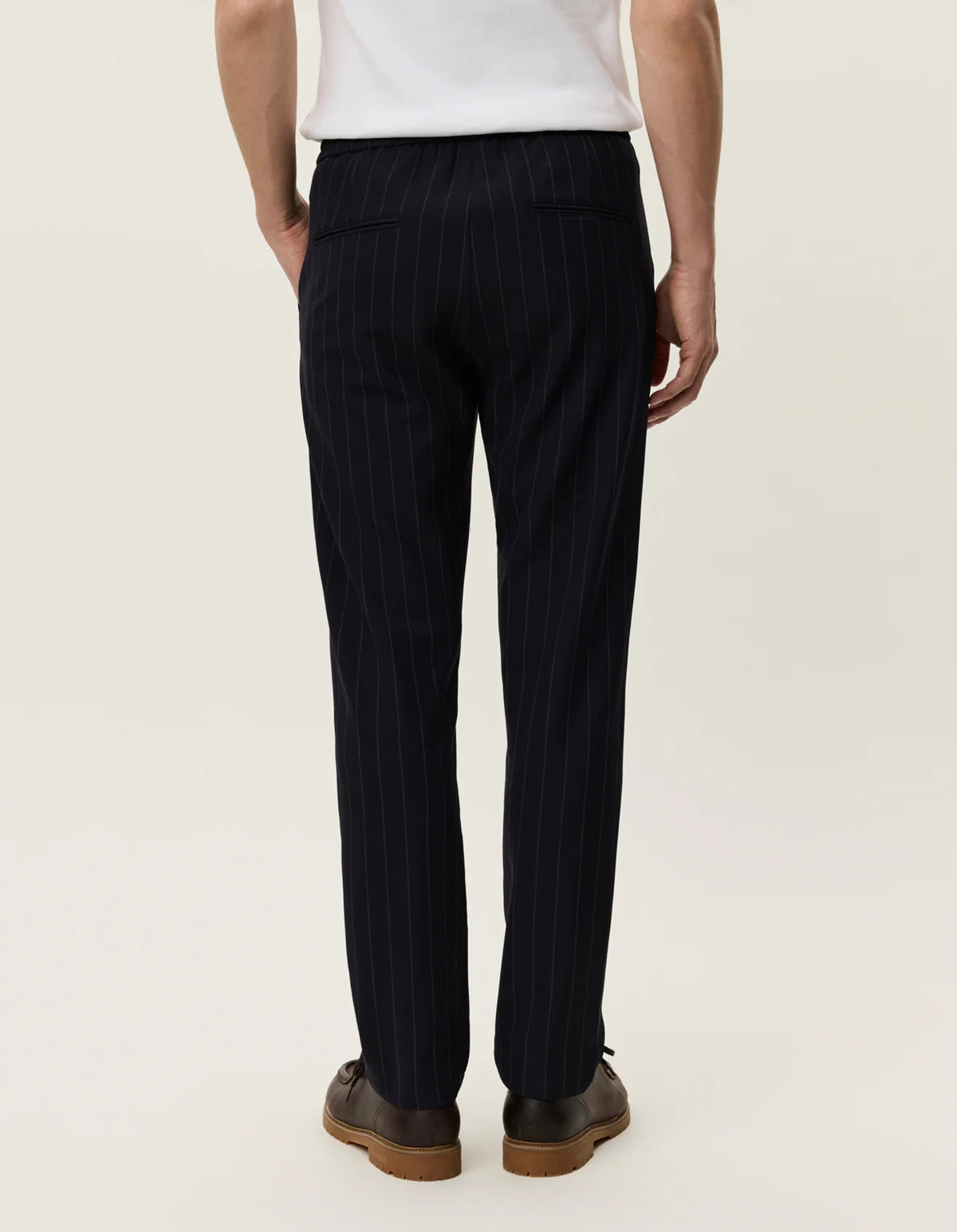 Les Deux miesten housut COMO TAPERED PINSTRIPED PANTS, tummansininen
