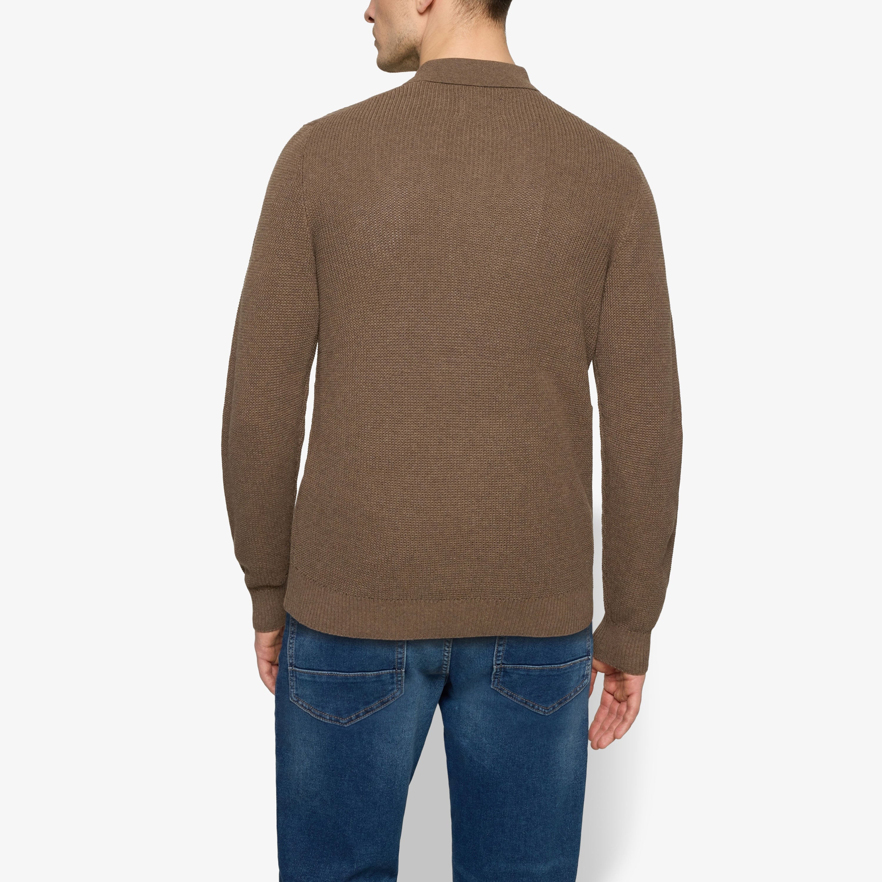 Signal miesten neulepusero Klassi Structure Polo, kaakaonruskea