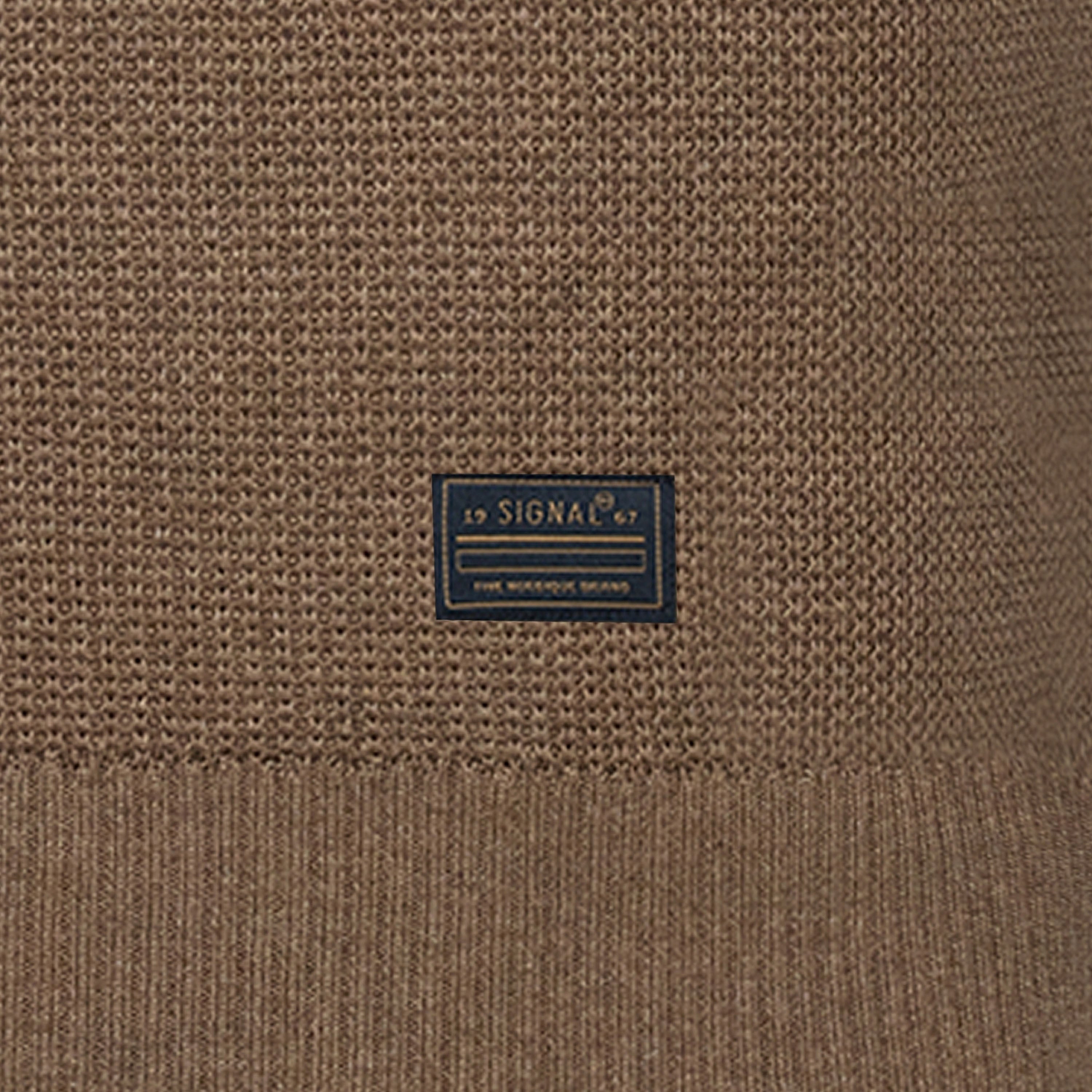 Signal miesten neulepusero Klassi Structure Polo, kaakaonruskea