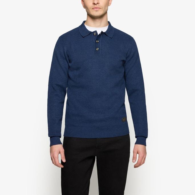 Signal miesten neulepusero Klassi Structure Polo, tummansininen