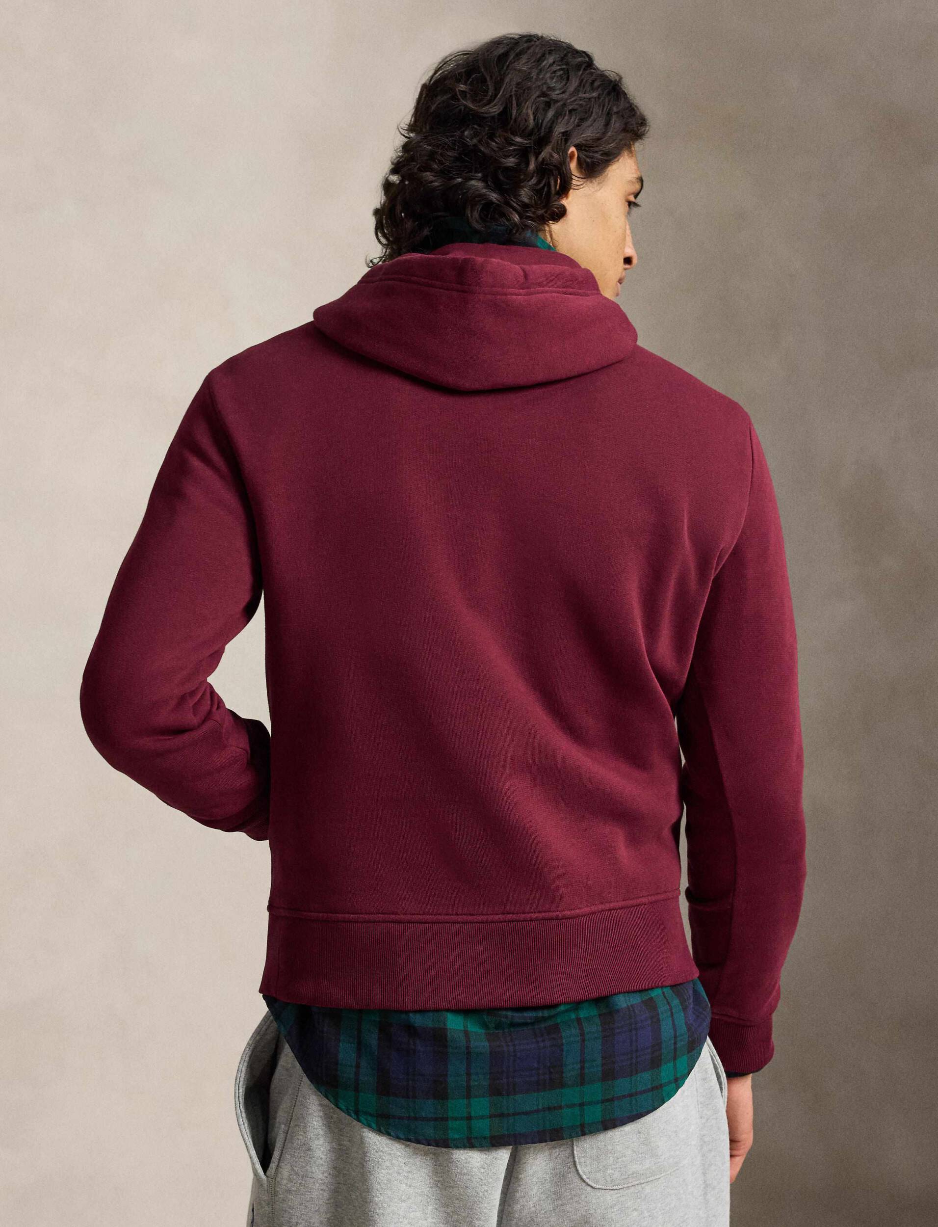 Polo Ralph Lauren miesten huppari Logo Fleece Hoodie, viininpunainen