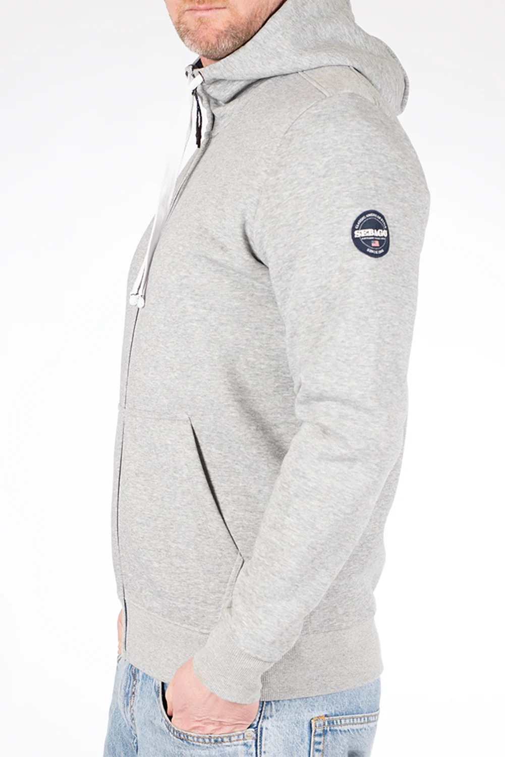 Sebago miesten huppari K Authentic Logo Zip Hood, vaaleanharmaa melee