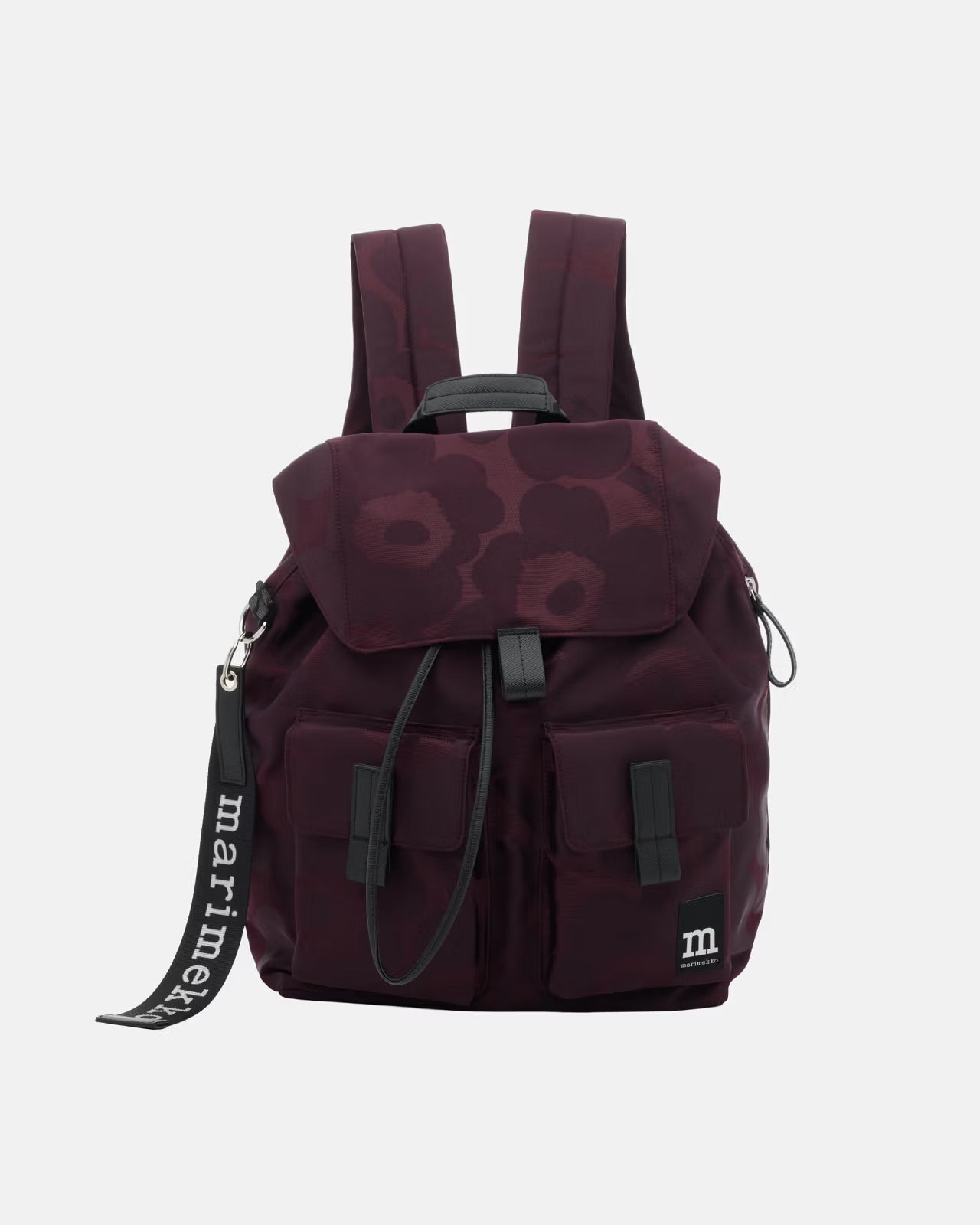 Marimekko naisten reppu Everything Backpack L, viininpunainen kuosi